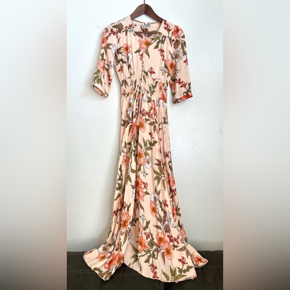 Jaase Dresses & Skirts - JAASE - Indiana Boho Floral Print Button down Maxi Dress-  Size Extra Small